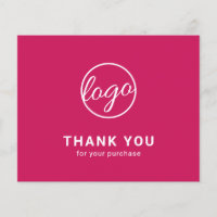 Custom Logo Dark Pink Budget Thank You Card