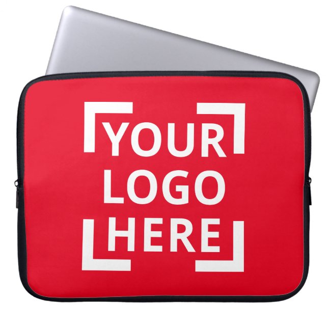 Custom Logo Dark Red Laptop Sleeve (Front)