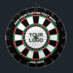 Custom Logo Dartboard with Text<br><div class="desc">Custom logo dartboard. Two custom text areas. You can upload your photo using "Personalise this template" option.</div>