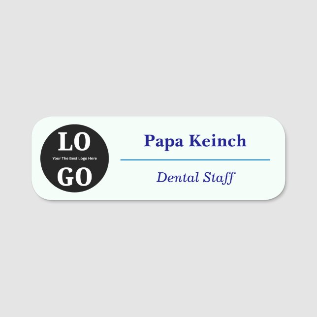 Custom Logo Dental Staff Magnetic  Name Tag (Front)