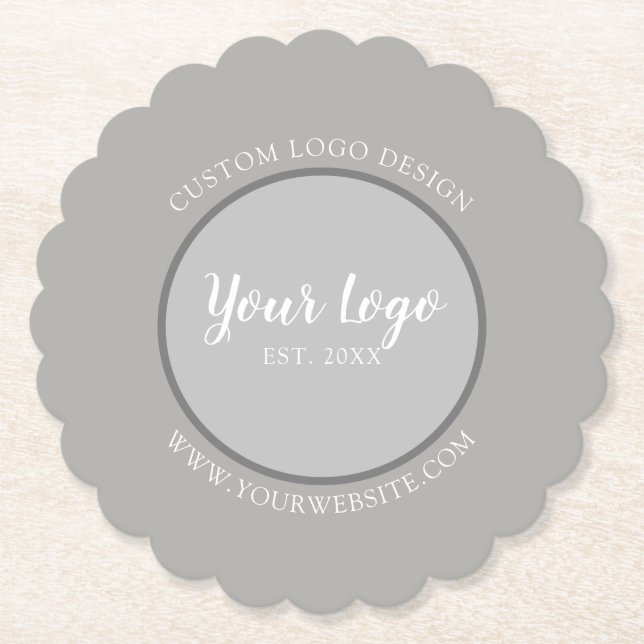 Custom Logo Design Simple Paper Coaster (Front)