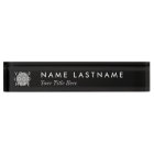 Custom Logo Elegant Black Desk Nameplate