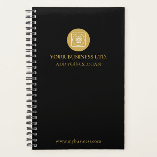 Custom Logo Elegant Black Gold Branding Planner