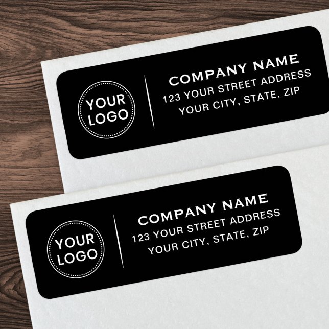Custom logo elegant black return address (Custom logo elegant black return address label)