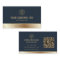 Custom Logo Elegant Blue Gold QR Code
