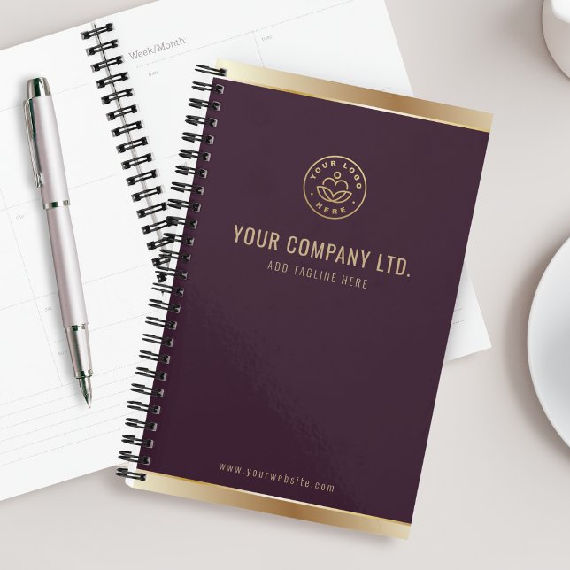 Custom Logo Elegant Burgundy Red Gold Planner (Creator Uploaded)