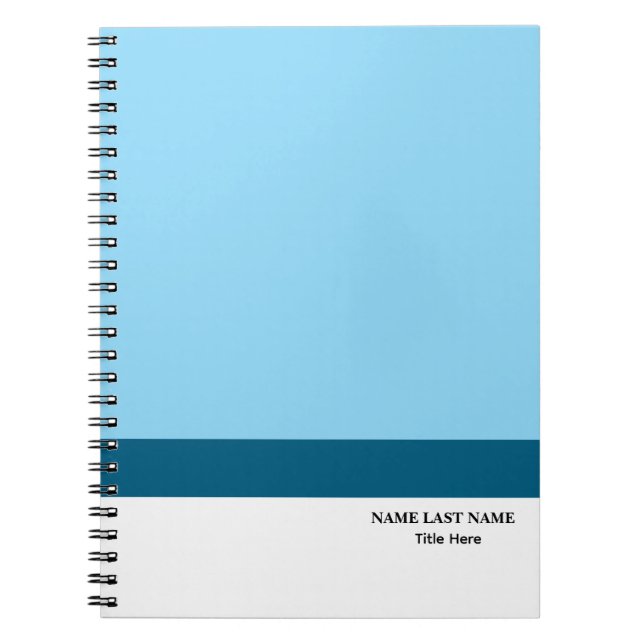 Custom Logo Elegant Dusty Blue White Magnet Notebook (Front)