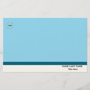 Custom Logo Elegant Dusty Blue White Magnet Stationery