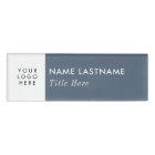 Custom Logo Elegant Dusty Blue White Magnet Title