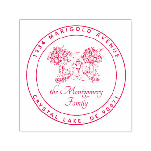 Custom Logo Elegant Family Name Return Address Self-inking Stamp