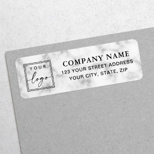 Custom logo elegant marble business return address