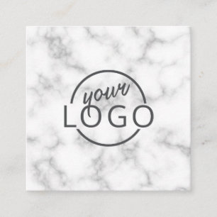 Custom logo elegant marble square square business card