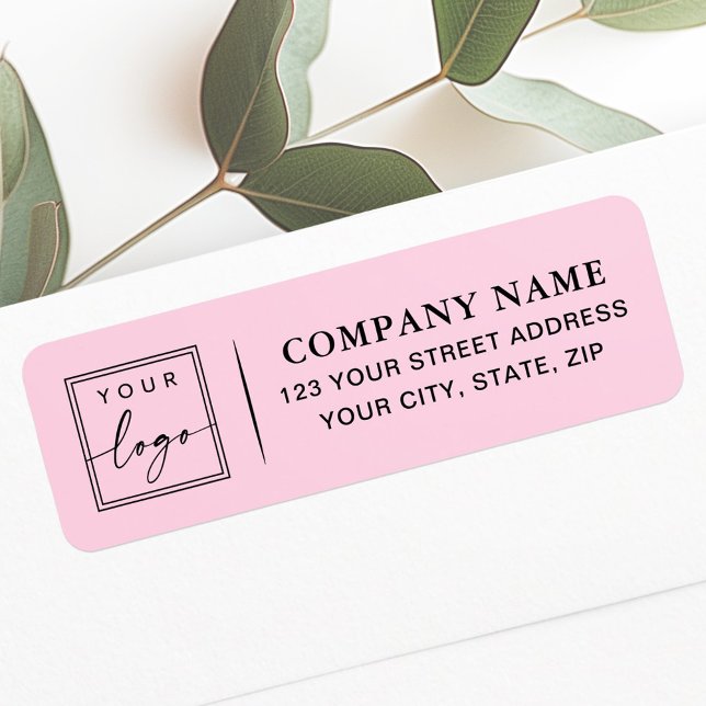 Custom logo elegant pink business return address (Custom logo elegant pink business return address label)