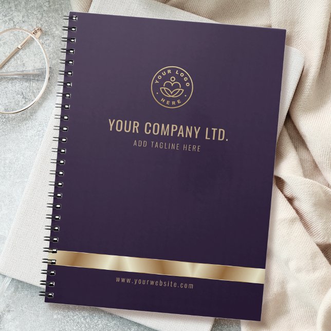 Custom Logo Elegant Purple Gold Notebook (Creator Uploaded)