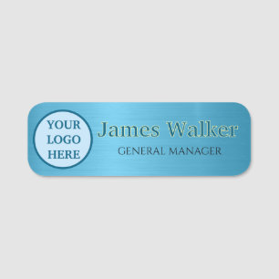 Custom Logo Employee blue and black 2026 Trends Name Tag