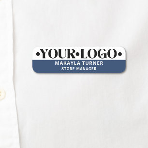 Custom Logo Employee Blue Name Tag