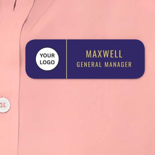Custom Logo Employee Blue Name Tag (Creator Uploaded)
