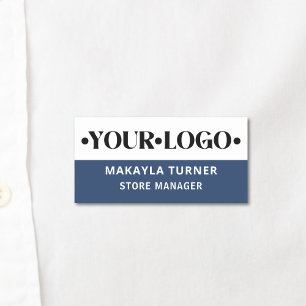 Custom Logo Employee Blue Name Tag