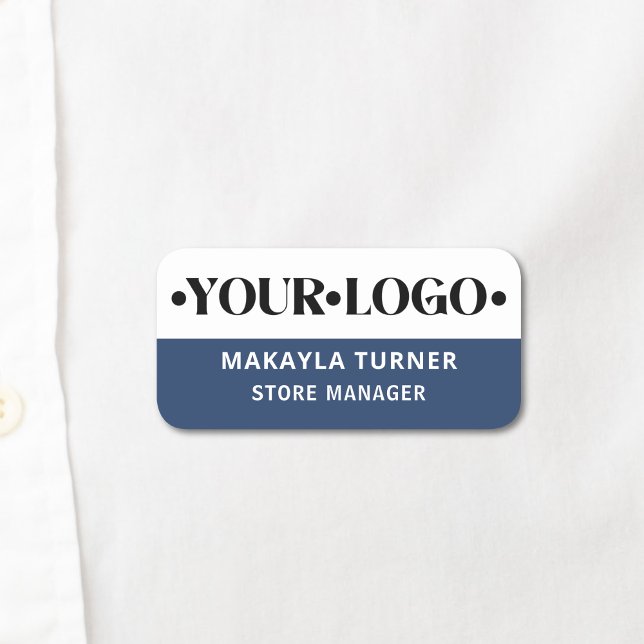 Custom Logo Employee Blue Name Tag (Creator Uploaded)