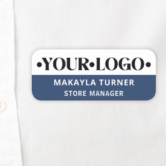 Custom Logo Employee Blue Name Tag