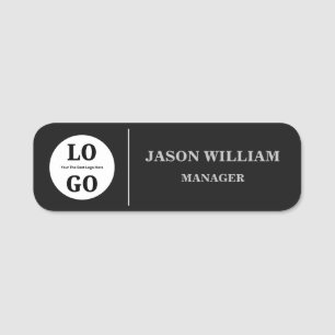 Custom Logo Employee Luxury Black Name Tag