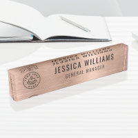 Custom Logo Employee Luxury Faux Brushed Rose Gold