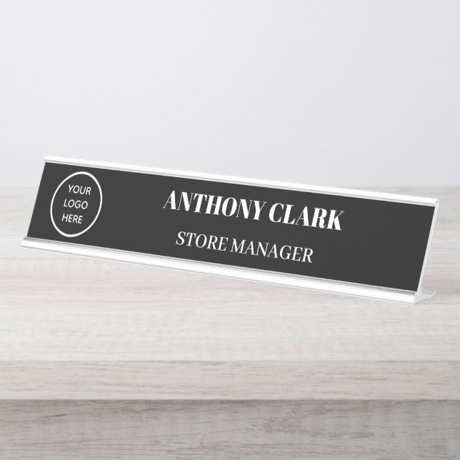 Custom Logo Employee Magnetic Company Desk Name Plate (Front)