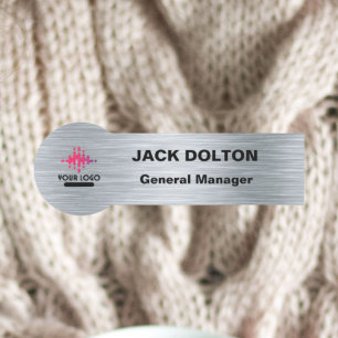 Custom Logo Employee Magnetic Or Safety Pin Name Tag