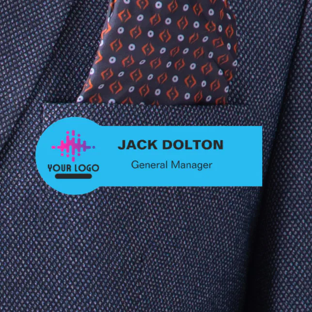 Custom Logo Employee Magnetic Or Safety Pin Name Tag | Zazzle