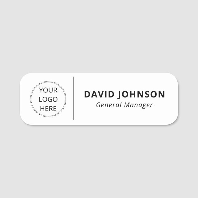 Custom Logo Employee Magnetic OR Safety Pin  Name Tag (Front)