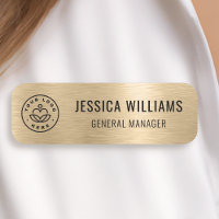 Custom Logo Employee Magnetic Safety Pin Faux Gold
