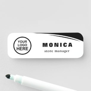 Custom Logo Employee Magnetic Safety Pin Faux Gold Name Tag