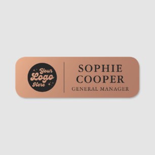 Custom Logo Employee Name Faux Copper Name Tag