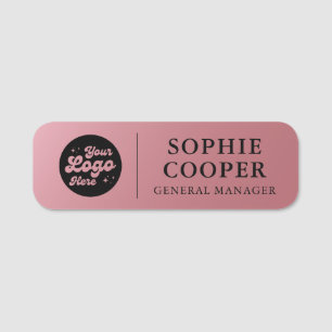 Custom Logo Employee Name Rose Gold Name Tag