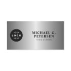Custom logo employee name title silver magnetic