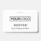 Custom logo employee name title white id