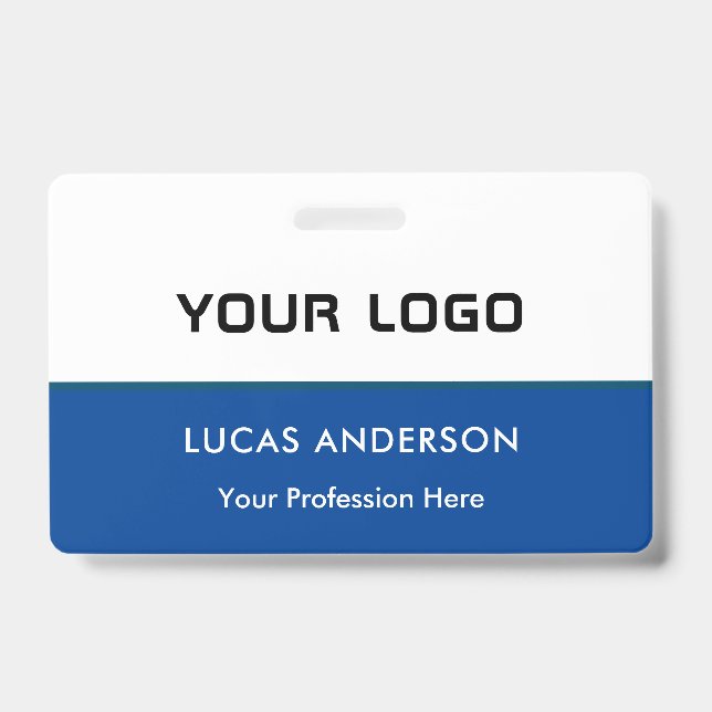Custom logo employee name title white id badge (Front)