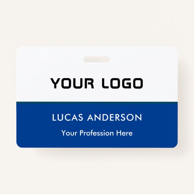 Custom logo employee name title white id badge (Front)