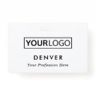 Custom logo employee name title white id