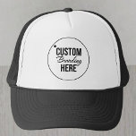 Custom Logo Employee Or Swag Black And White Trucker Hat<br><div class="desc">Need personalised custom hats for your business? Then this modern logo trucker hat is for you! Customise the default logo with your own company branding. Great for professionals,  employees,  staff and swag for your customers wanting to wear and rep your brand.</div>