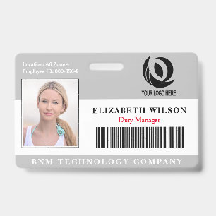 Custom Logo Employee Photo  Company Security ID Badge
