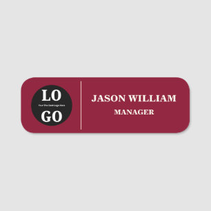 Custom Logo Employee Prestigious Maroon Name Tag