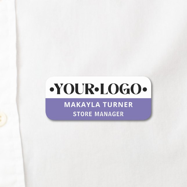 Custom Logo Employee Purple Name Tag (Creator Uploaded)