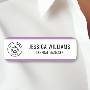 Custom Logo Employee Purple Name Tag