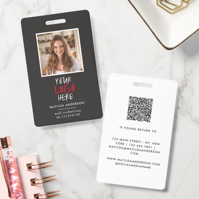 Custom Logo Employee QR Code Personalised Business ID Badge (Office)
