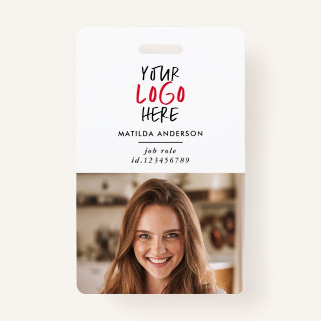 Custom Logo Employee QR Code Personalised Business ID Badge (Front)