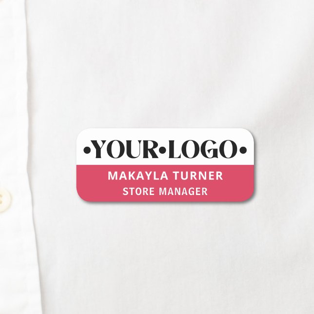 Custom Logo Employee Red Name Tag (Creator Uploaded)