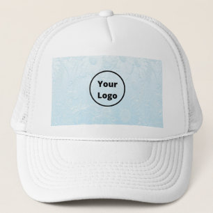 Custom logo engraved blue floral trucker hat