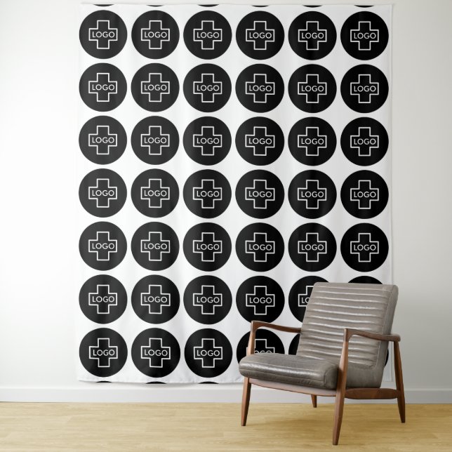 Custom Logo Event Backdrop Step and Repeat Tapestry (In Situ)