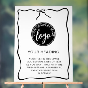 Custom Logo Event Ribbon Frame Sign